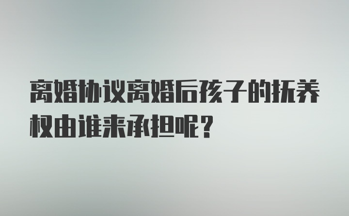 离婚协议离婚后孩子的抚养权由谁来承担呢？