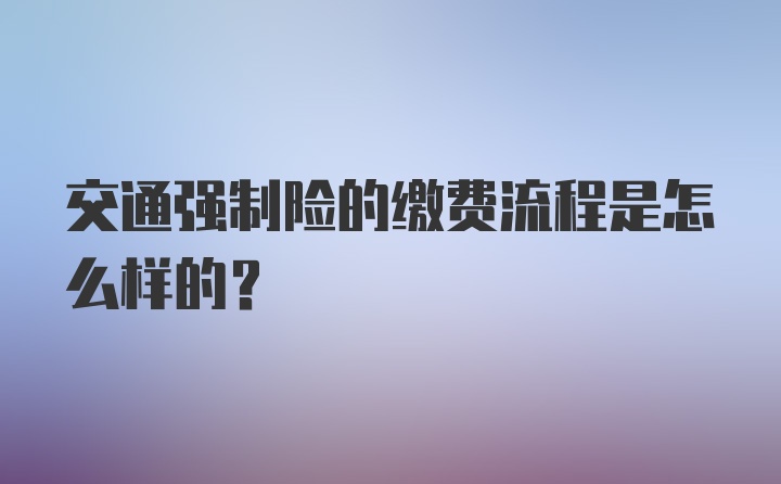 交通强制险的缴费流程是怎么样的？