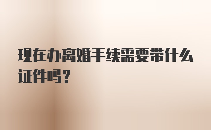 现在办离婚手续需要带什么证件吗？