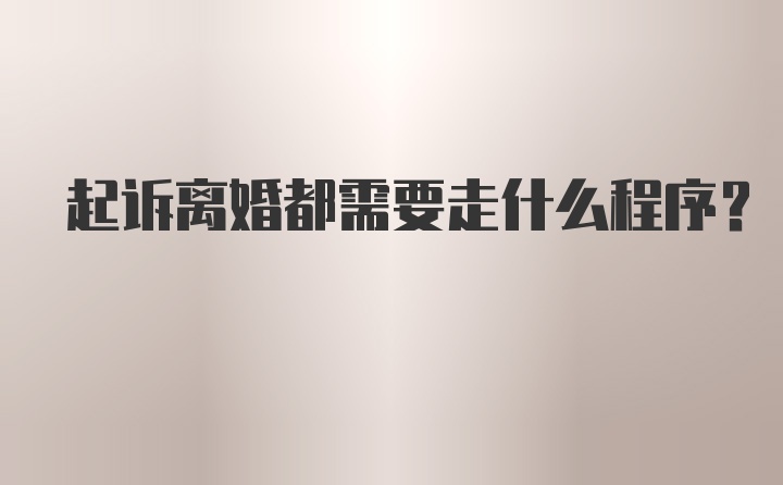 起诉离婚都需要走什么程序？