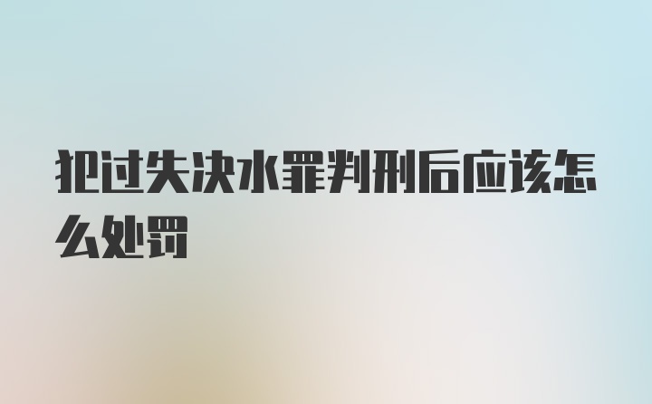 犯过失决水罪判刑后应该怎么处罚