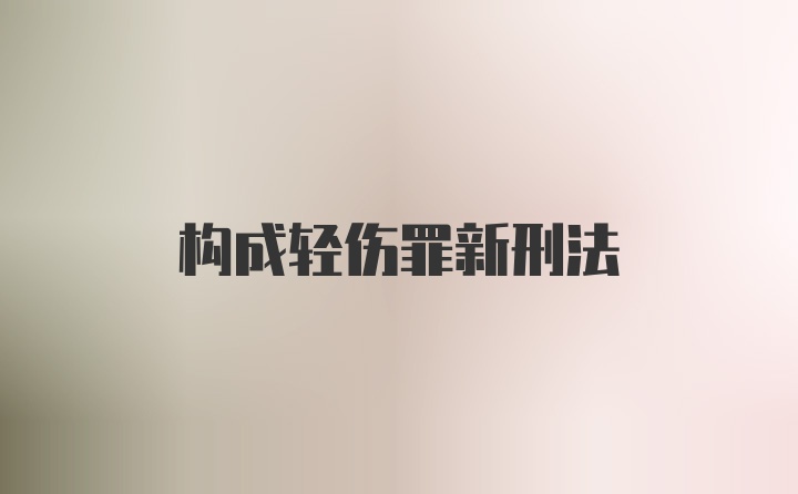 构成轻伤罪新刑法