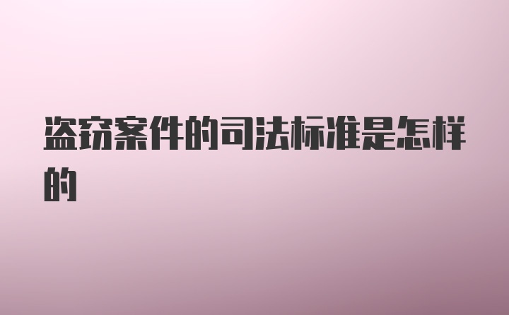 盗窃案件的司法标准是怎样的