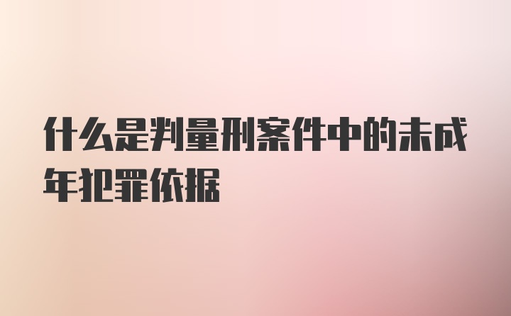 什么是判量刑案件中的未成年犯罪依据