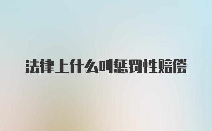 法律上什么叫惩罚性赔偿