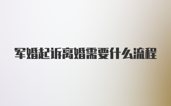 军婚起诉离婚需要什么流程