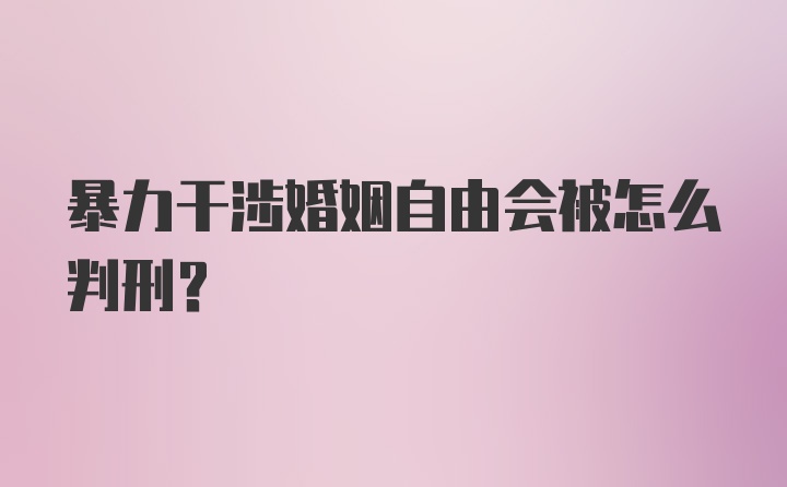 暴力干涉婚姻自由会被怎么判刑？