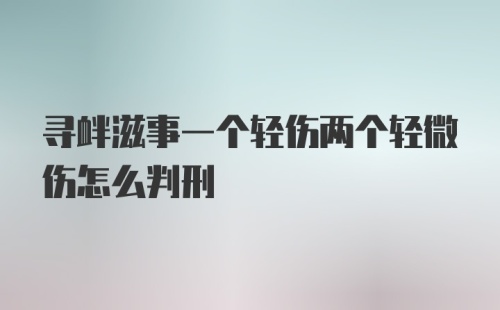 寻衅滋事一个轻伤两个轻微伤怎么判刑