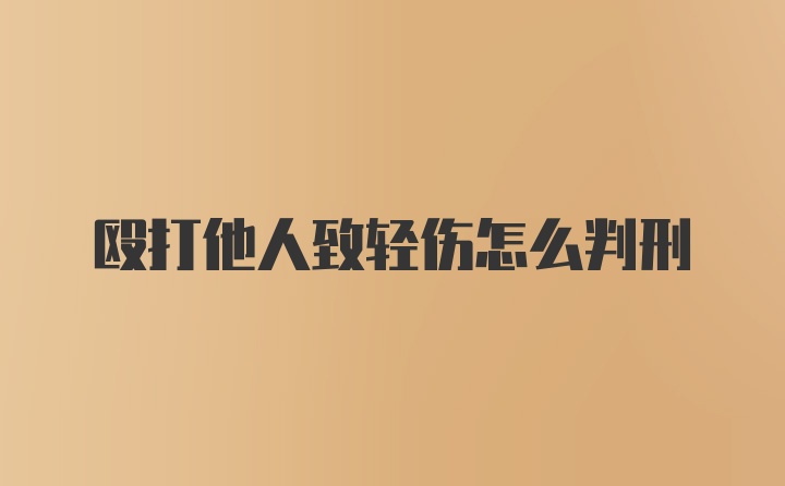 殴打他人致轻伤怎么判刑