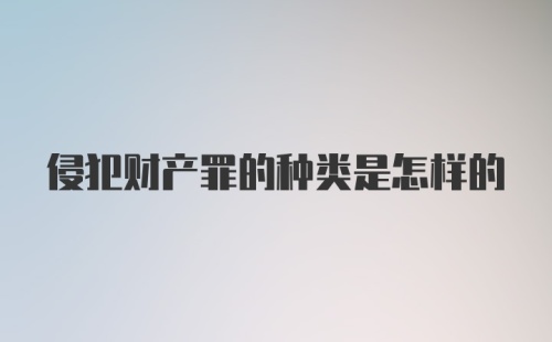 侵犯财产罪的种类是怎样的