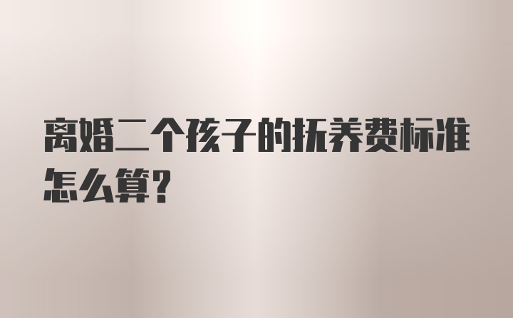 离婚二个孩子的抚养费标准怎么算？