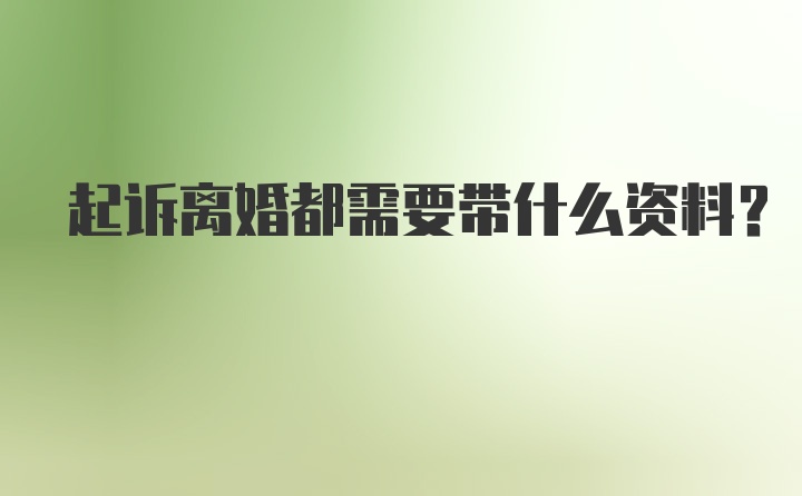 起诉离婚都需要带什么资料？