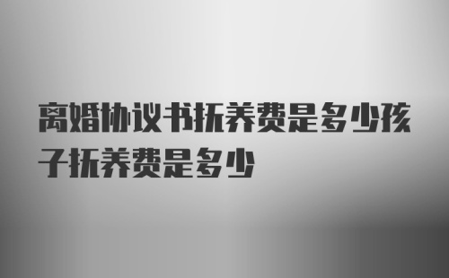 离婚协议书抚养费是多少孩子抚养费是多少