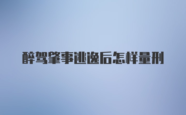 醉驾肇事逃逸后怎样量刑