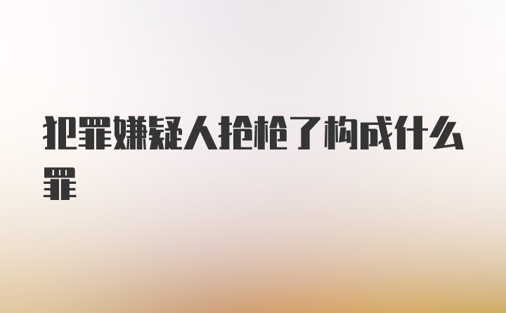 犯罪嫌疑人抢枪了构成什么罪