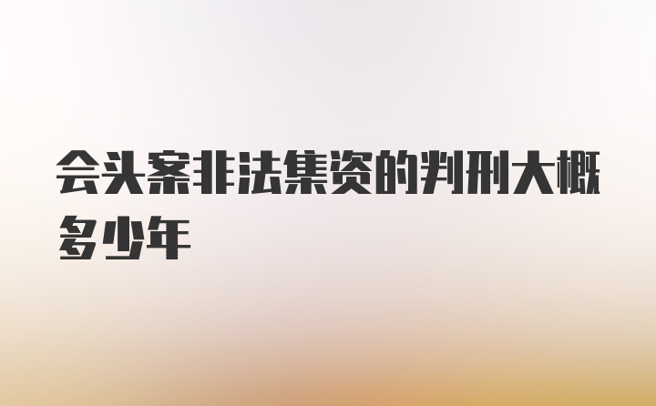 会头案非法集资的判刑大概多少年