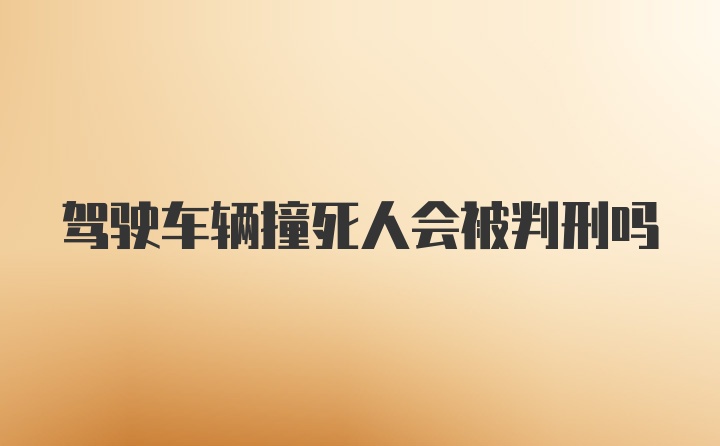 驾驶车辆撞死人会被判刑吗