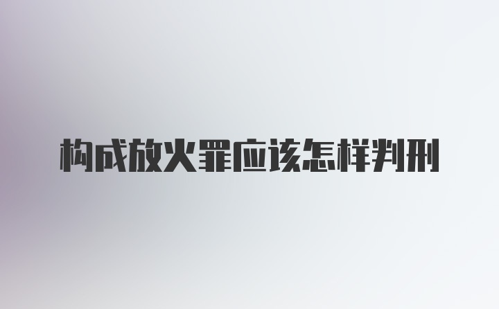 构成放火罪应该怎样判刑