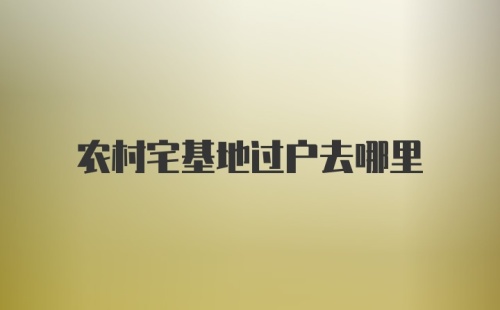 农村宅基地过户去哪里