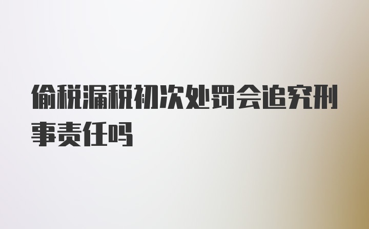 偷税漏税初次处罚会追究刑事责任吗