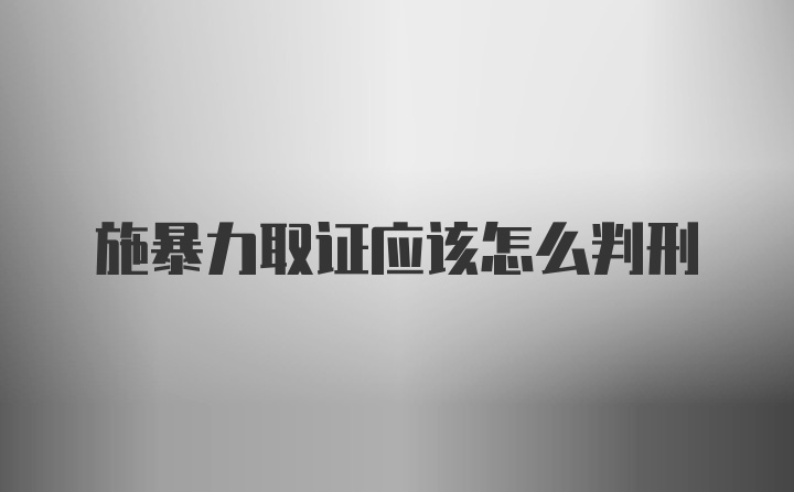 施暴力取证应该怎么判刑