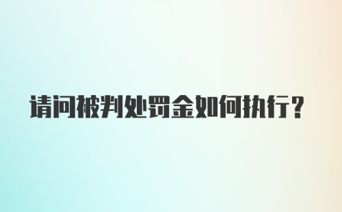 请问被判处罚金如何执行？