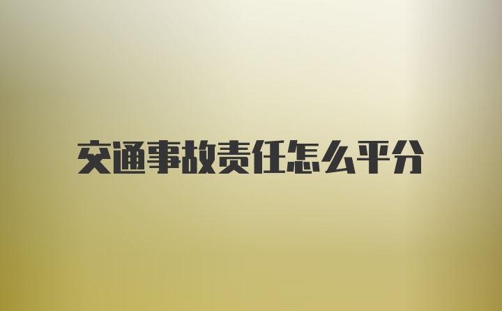 交通事故责任怎么平分