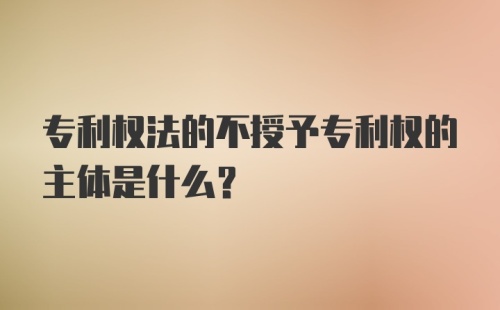 专利权法的不授予专利权的主体是什么?