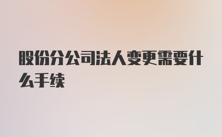 股份分公司法人变更需要什么手续