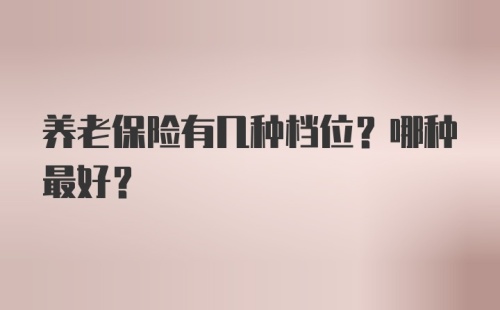 养老保险有几种档位？哪种最好？