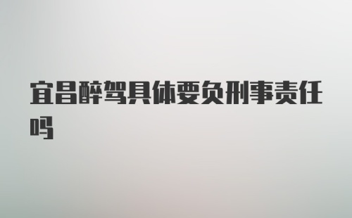 宜昌醉驾具体要负刑事责任吗