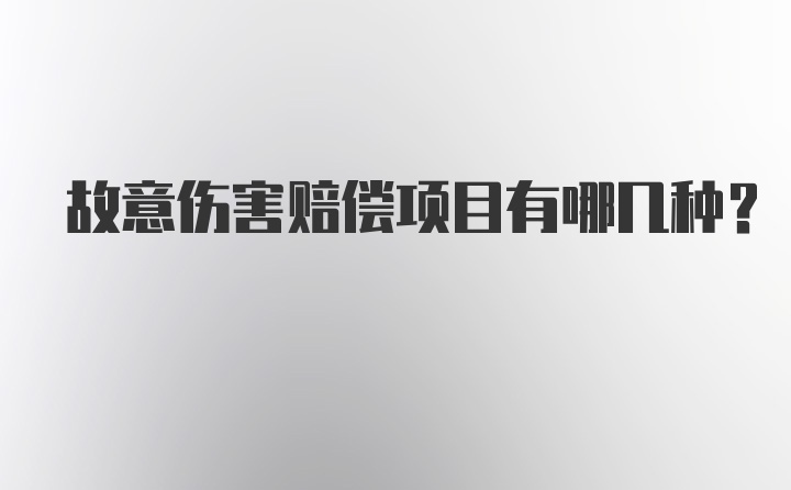 故意伤害赔偿项目有哪几种？