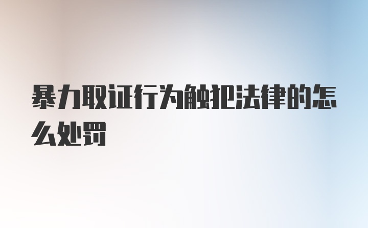 暴力取证行为触犯法律的怎么处罚