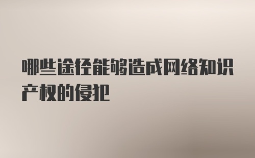 哪些途径能够造成网络知识产权的侵犯