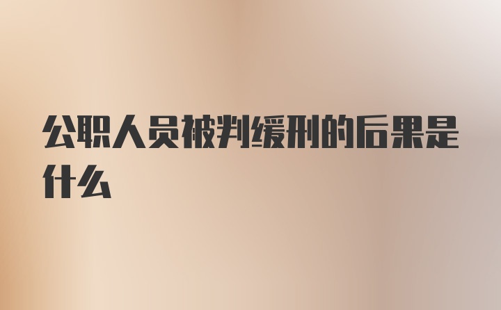 公职人员被判缓刑的后果是什么