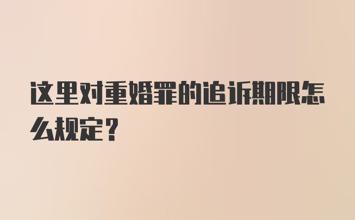 这里对重婚罪的追诉期限怎么规定？