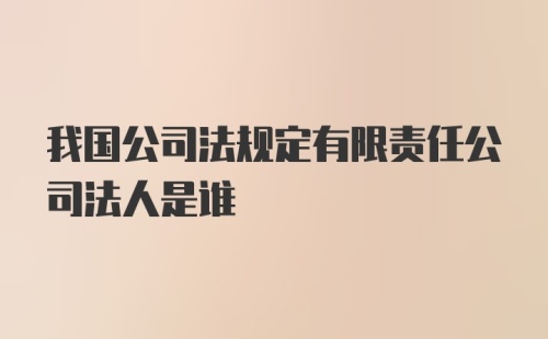 我国公司法规定有限责任公司法人是谁