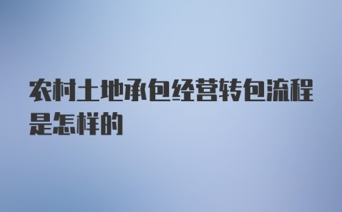 农村土地承包经营转包流程是怎样的