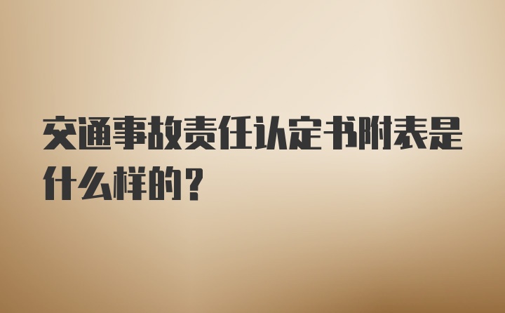 交通事故责任认定书附表是什么样的？