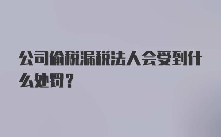 公司偷税漏税法人会受到什么处罚？