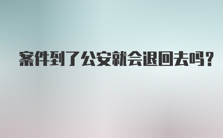 案件到了公安就会退回去吗?