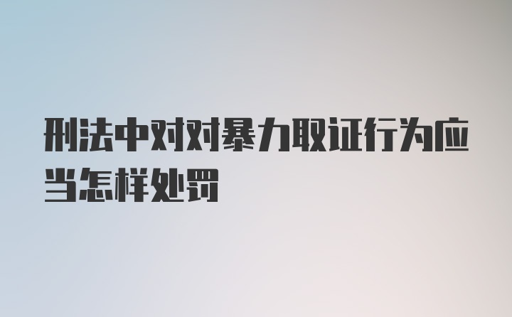 刑法中对对暴力取证行为应当怎样处罚