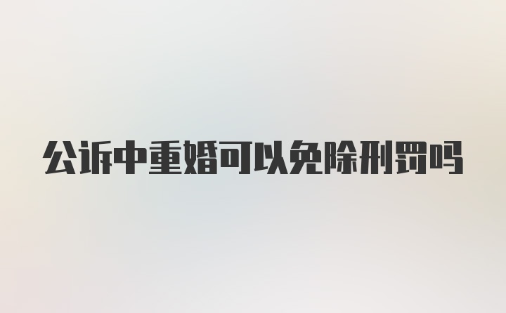 公诉中重婚可以免除刑罚吗