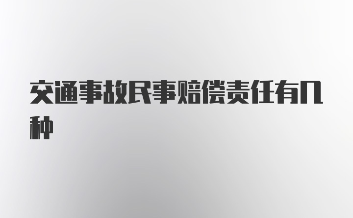 交通事故民事赔偿责任有几种