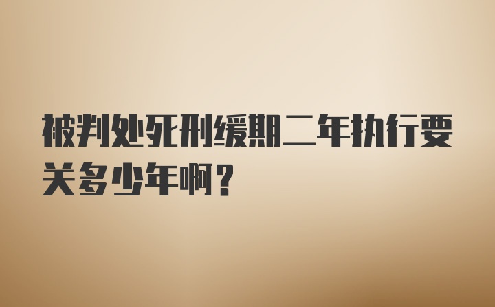 被判处死刑缓期二年执行要关多少年啊？