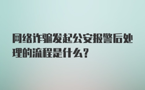 网络诈骗发起公安报警后处理的流程是什么？