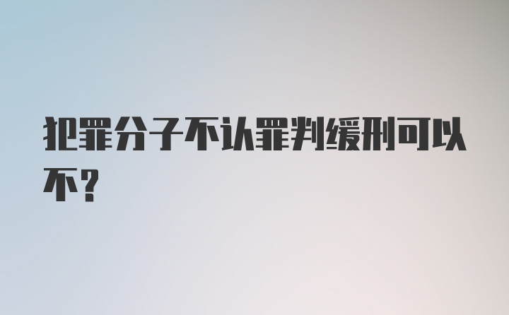 犯罪分子不认罪判缓刑可以不？