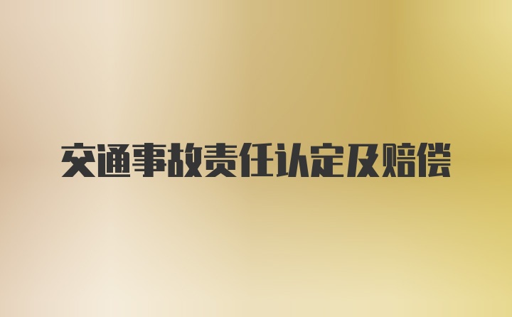 交通事故责任认定及赔偿