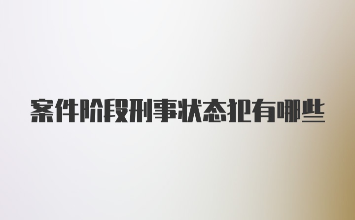 案件阶段刑事状态犯有哪些