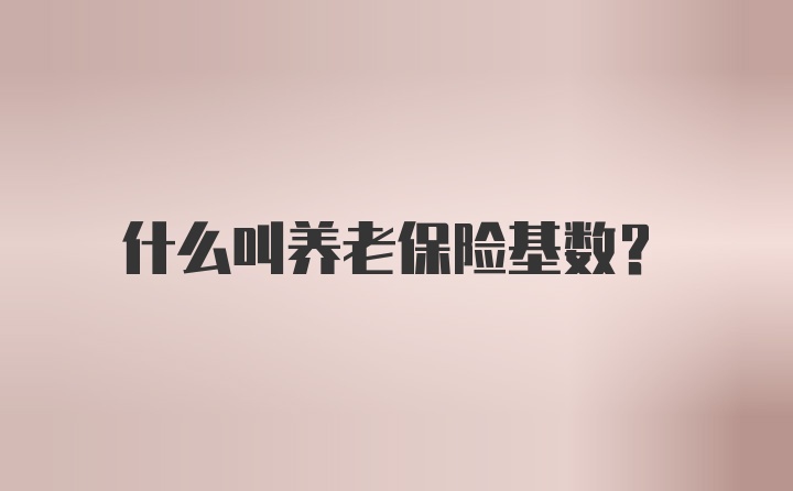 什么叫养老保险基数？